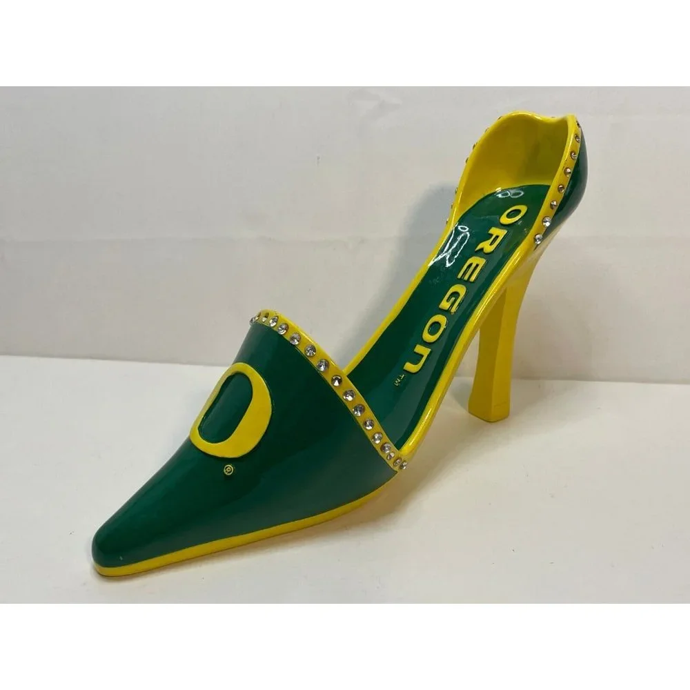 NCAA Oregon Ducks Shoe Wine Bottle Holder ceramic high heel UofO